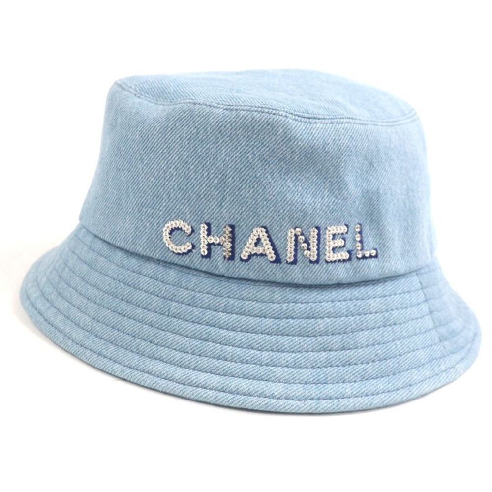 Chanel Sequin logo Denim Cotton Bucket Hat
